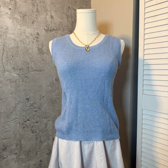 Preppy Baby Blue Knit Vest - Picture 4 of 7